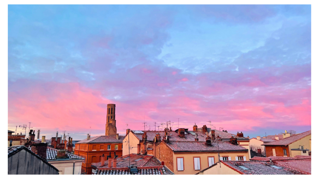 Un ciel de rêve rose et bleu